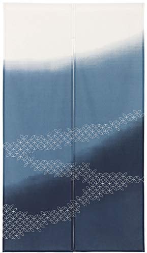 SunnyDayFabric Dooryway Curtain W33.5 x L59 tapestry Japanese noren Blur (Blue)