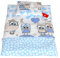 Babylux 2 TLG. Set Bezug für Kinderwagen Stubenwagen oder Wiege Garnitur Bettwäsche Kissen Decke 60 x 78 cm (102. Eule Blau)