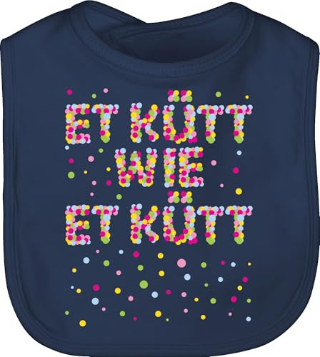 Shirtracer - Baby Lätzchen - Karneval & Fasching - Et kütt wie et kütt Konfetti I Köln I Kölsches Grundgesetz I Echte Kölner