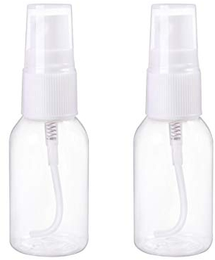 30ML Portable Refillable Plastic Fine Mist Transparent Empty Spray Sprayer Bottle Cosmetic Mini Spray Bottles Transparent Travel Small Bottles White, 2 Pcs