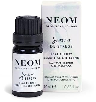 NEOM - Real Luxury Essential Oil Blend, 10ml | Lavender, Jasmine & Sandalwood | Scent to De-Stress Range