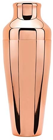Shaker Parisienne 2 pezzi 600 ml e privo di filtro per la preparazione dei Cocktail, per Barman e Amatoriali. Modello “Narrow “ è professionale, color rame lucido Codice Cod. C-959
