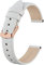 BISONSTRAP Leather Watch Straps, Soft Replacement Bands with Polished Buckle,16mm, White with Rose Gold Buckle
