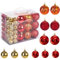 MTSCE 66 Stück Weihnachtskugeln Set Weihnachtsbaumschmuck Deko Rot Gold Christbaumkugeln, Geeignet Für Drinnen und Draußen