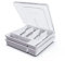 QINOL Silverware Holder with Lid, Double Layer Utensil Tray with Cover Large Flatware Organizer Plastic Cutlery Container for Kitchen Drawer Countertop 10 Compartments, White
