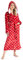 CityComfort Damen Bademantel Flauschig, Fleece Morgenmantel, Kuschelige Bademäntel für Damen (Rot/Weiß, M)