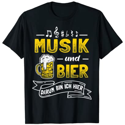 Musik und Bier Musiker Notenschlüssel Blasmusik T-Shirt