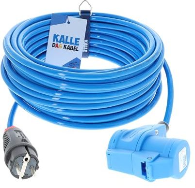 CEE Adapterleitung Kalle Blue Extreme SCHUKO auf CEE Winkelkupplung 3G 2,5mm² 15 Meter