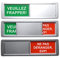 Panneau coulissant LIBRE/OCCUPÉ VEUILLEZ FRAPPER/NE PAS DÉRANGER SVP 17,5x5cm - Avec support magnétique & 2 autocollants de la célèbre marque 3M pour les surfaces non métalliques (5)