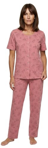 Zeitlos Pyjama Set Damen Kurzarm Knöpfe Allover-Druck
