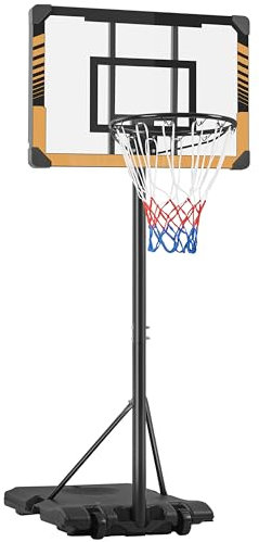 Yaheetech Panier de Basket Portable Réglable en Hauteur 216-246 cm Panier de Basket Extérieur/Intérieur pour Moins de 10 Ans