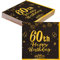 TOPWAYS 60 Geburtstagsdeko Servietten, Schwarz Gold Papier Party Servietten Tischdeko für 60. Geburtstag Mann Frau Happy Birthday Servietten Decorations 40 Stück (60 geburtstag)