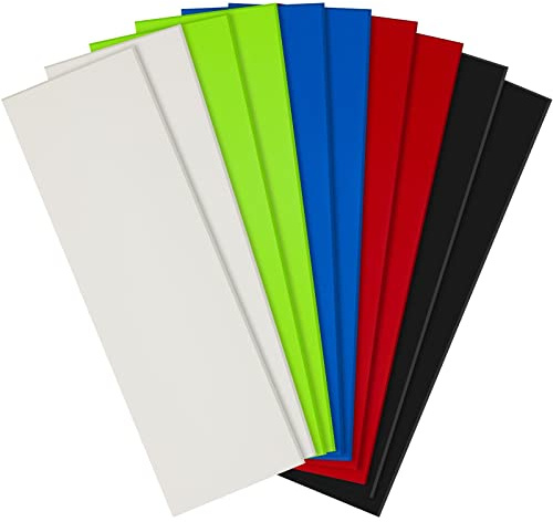 Tinlade 10 Pcs G10 Spacer Sheets G10 Knife Handle Material Handle Liners for Knife Scales Slabs Making Supplies, 5 Colors(6.3 x 2 x 0.06 Inch)