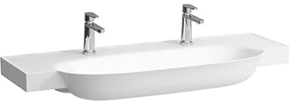 LAUFEN The New Classic Waschtisch, unterbaufähig, ohne Überlauf, 2 Hahnlöcher, 1200x480mm, H8138587571151, Farbe: weiss matt