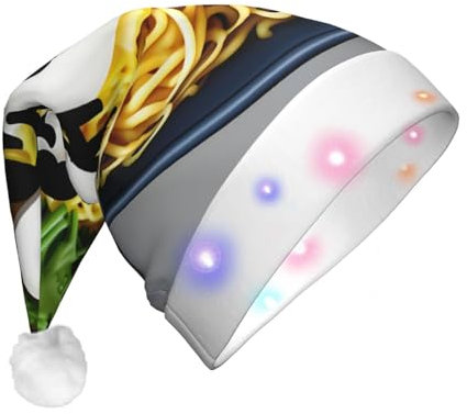 SSIMOO Egg Cup Noodle Ramen Adult Led-Lit Christmas Decorative Hat–flashing Christmas Hat,For Parties And Celebrations