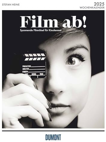 DUMONT - Stefan Heine Film ab! 2025 Wochenkalender, 21x29,7cm, Rate-Kalender vom Rätselpapst Stefan Heine, jede Woche neuer Lesestoff über Filme, Schauspieler und Regisseure