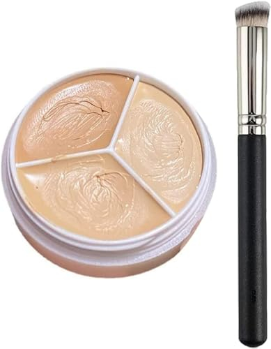 3 Steps To Face Sculpting Tricolor Concealer,Tri-Color Concealer Palette of Covers, Tri-Color Concealer Palette. (1PCS)