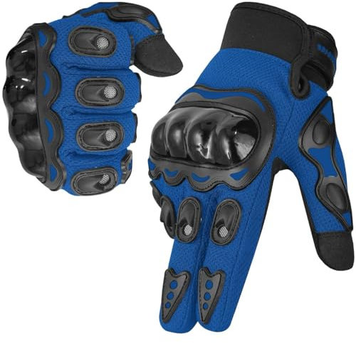 WESTWOOD FOX Motorradhandschuhe Herren Damen, Vollfinger Touchscreen Motorradhandschuhe für BMX MX ATV MTB Reiten, Jagen, Klettern und Outdoor-Sportarten (BLAU, XL)