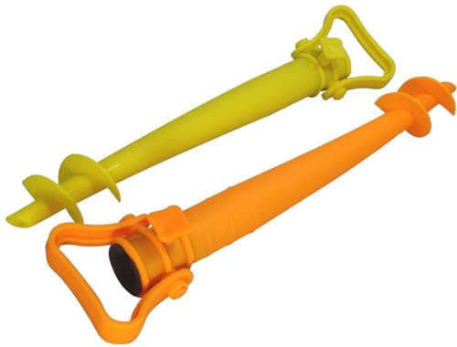 C.A.O. - Lot de 2 Pieds de Parasol Plastique en Plastique - Couleur Orange/Jaune - Longueur 43 cm