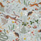 VEELIKE Grey Jungle Wallpaper Tropical Floral Wallpaper Leaf Contact Paper Self Adhesive Nursery Forest Botanical Wall Art Mushroom Rabbit Fox Bird Animal Wall Mural Bedroom 44.5 cm × 300 cm
