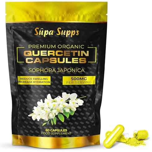 Pure Organic Quercetin - High Potency Quercetin Supplement for Antioxidant Support - Natural Quercitin Antioxidant Supplements for Immune Health & Energy Boost