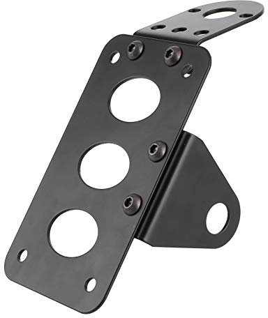 aqxreight Motorrad-Nummernschildhalter, Seitlich Montierter Rücklichtrahmen aus Aluminiumlegierung für Modelle mit Großem Hubraum (A (schwarz))
