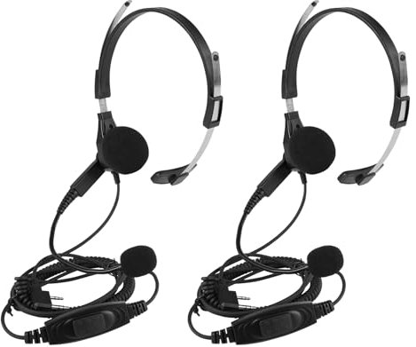 Retevis Écouteur Radio Bidirectionnel avec Micro, Casque pour Talkie-Walkie à 2 Broches, Casque Antibruit avec Micro PTT Compatible avec Baofeng UV-5R RT24 RT27 RT668 RT622 (2 pièces)