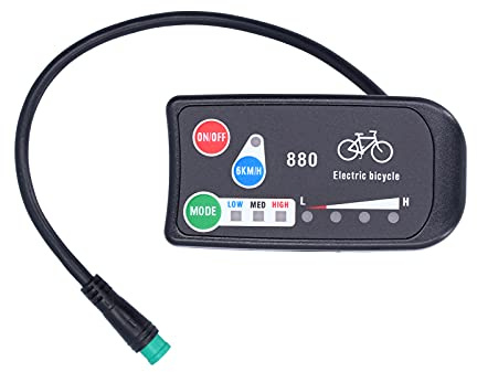 ZAWELIYO KT-LED880 E-Bike-Messgerät mit Display, Einfaches Design, Einfache Installation, und Leicht, Kompatibel mit 36 ​​V 48 V Strom, Panel-Bildschirm-Datenanzeige, Nur