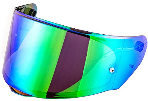 Visiere Casque Moto pour FF328/FF353/FF800,Remplacement de Visière de Lentille de Casque de Bouclier de Vent de Moto,Accessoires pour Le Casque intégral(Vert chrome)