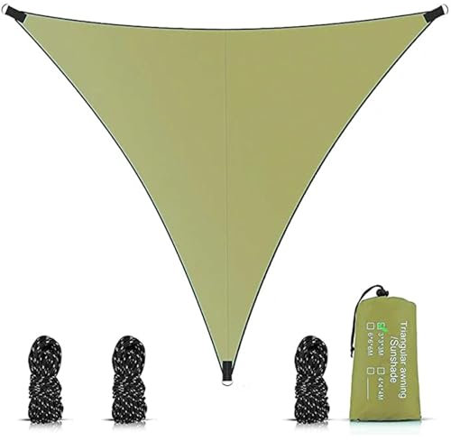 Zeltplane Camping Zelt Tarp Dreieckiges Sonnensegel, 4 x 4 x 4 m, wasserdichte Markise, UV-Block, Sonnenschutz-Überdachung for Außenterrasse, Garten, Rasen, Pergola, Terrassendielen, Blau(Green,4x4x4m