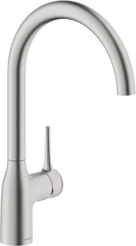 KeraDomo Armatur MANIA SOFT in EDELSTAHLFINISH mit Festauslauf/Systemceram