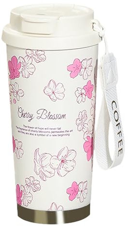 EACHPT Tasse a Cafe Thermos Isotherme,Mug Isotherme 500ml,Thermos avec Couvercle Étanche,Double paroi en acier Inoxydable Tasses à café Avec paille pliable,pour Café Chaud et Froid, Lait et Thé