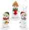 Keramik Schneemann - Deko, Räuchermännchen, Rauchfigur, Schneekinder - Schneemänner mit Räuchermann - Funktion als 3er Set mit Mütze und Schal in rot, grün und orange, L/B/H 8 x 7 x 12 cm