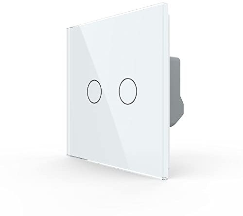 LIVOLO Interruptor de luz y enchufes con sensor táctil, empotrable, USB, RJ45, Bluetooth, altavoz de cristal, combinación múltiple (interruptor de conmutación doble / interruptor cruzado, 1