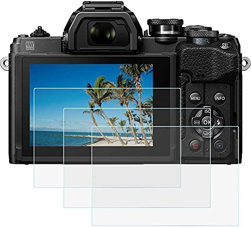 E-M10 Mark IV Displayschutzfolie aus gehärtetem Glas für Olympus OM-D E-M10 Mark IV III II-Kamera, ultraklare, kratzfeste Hartglasabdeckung für Olympus OM-D E-M10 Mark IV III II Kamera, 3 Packungen
