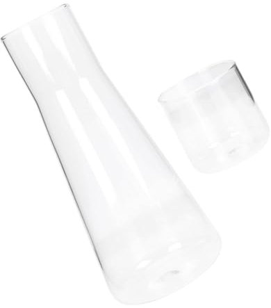 BESTOYARD Nachttisch Wasserkaraffe Mit Glasbecher Haushaltsglas Saft Wasserkrug Kaltwasserflasche Für Home Küche Büro