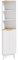 HOMCOM Tall Bathroom Storage Cabinet, Slim Bathroom Storage Unit with Doors and Adjustable Shelves, Freestanding Bathroom Cabinet with Curved Profile Design, White