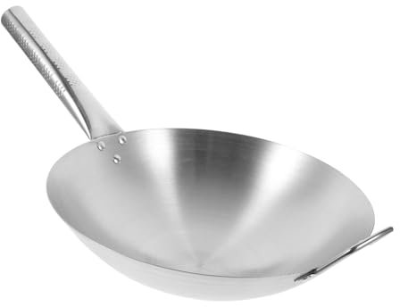 CIYODO Wok De Acero Inoxidable De Sartén Antiadherente Sin Arena Magnética Para Uso Doméstico y Comercial Compatible Con Inducción y Cocción