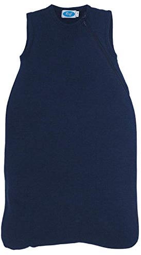 Reiff Merino-Seide Frottee Baby-Schlafsack, Ärmellos, 0,5 TOG, Temperaturregulierend, Handgefertigt in Deutschland (Marine, 116)