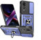 ILING Cover per ZTE nubia Neo 2 5G, Texture Opaca Metallica Ultra Sottile Antiurto PC Rigido Silicone Custodia con Anello Supporto e Scorrevole Protezione Fotocamera (Blu)