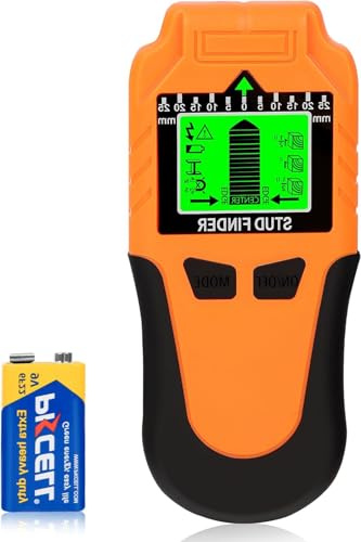 Leitungssuchgerät 6-in-1 Wanddetektor mit LCD-Display & Signalton, Hochpräziser Wandsensor für Holz, Metall, Stromkabel und Rohre