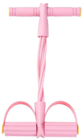 PHYNDR 1 PCS corda elastica per addominali, elastici per allenamento, attrezzatura per sit-up, corda elastica a 6 tubi, attrezzo multifunzione per esercizi per le gambe (rosa)