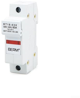 Sicherungshalter-Basis, RT18-63X 1P 63A 14 x 51 mm DIN-Schienenmontage mit LED-Anzeigeleuchte für 500 V elektrische Geräte