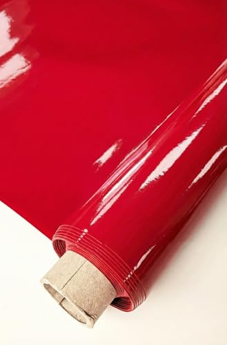 Lackfolie Premium 65cm breit für Biertische, 30m oder 15m Rollen einlagig, Hochglanz PVC-Folie schmutzabweisend für Biertischgarnituren, Farbe: 462 rot, Anzahl der Artikel: 15m