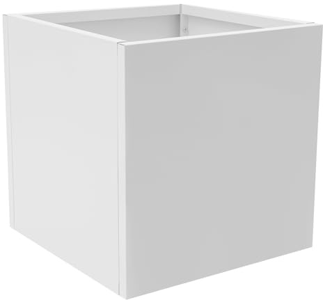 KKVUIIFF Fioriera grande, da giardino, quadrata, alta, per interni ed esterni, 50 x 50 x 50 cm (bianco)