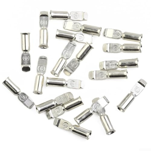 20 capicorda in rame 50 A, per spina Anderson, compatibile con contatti in stile FOR, 6-12 AWG, fino a 600 V, per batteria, solare, carrello elevatore