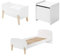 'Autobett kico0214 Kiddy Kombination 3 teilig: Bett, Nachttisch und Spielzeugkiste weiß MDF und Kiefer massiv 206, 6 x 96 x 72 cm