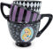 Silver Buffalo AW8295B Disney Alice in Wonderland Stacked Tea Cups 3D Sculpted Ceramic Mug, 20-Ounces, Black