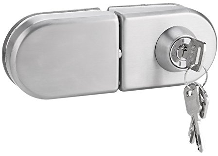 Cerradura de Seguridad, Cerradura para Puerta de Cristal, Cerradura de Seguridad antirrobo de la Puerta de Cristal del Acero Inoxidable 10~12mm con Las Llaves Abra/Cierre el Uso casero