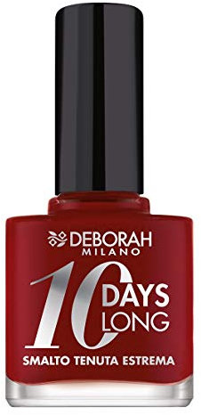 DEBORAH Smalto 0 Days Long N.6, Tenuta Fino A 0 Giorni Senza Ritocco O Lampada Uv, Per Unghie Nutrite E Luminose, Dark Red